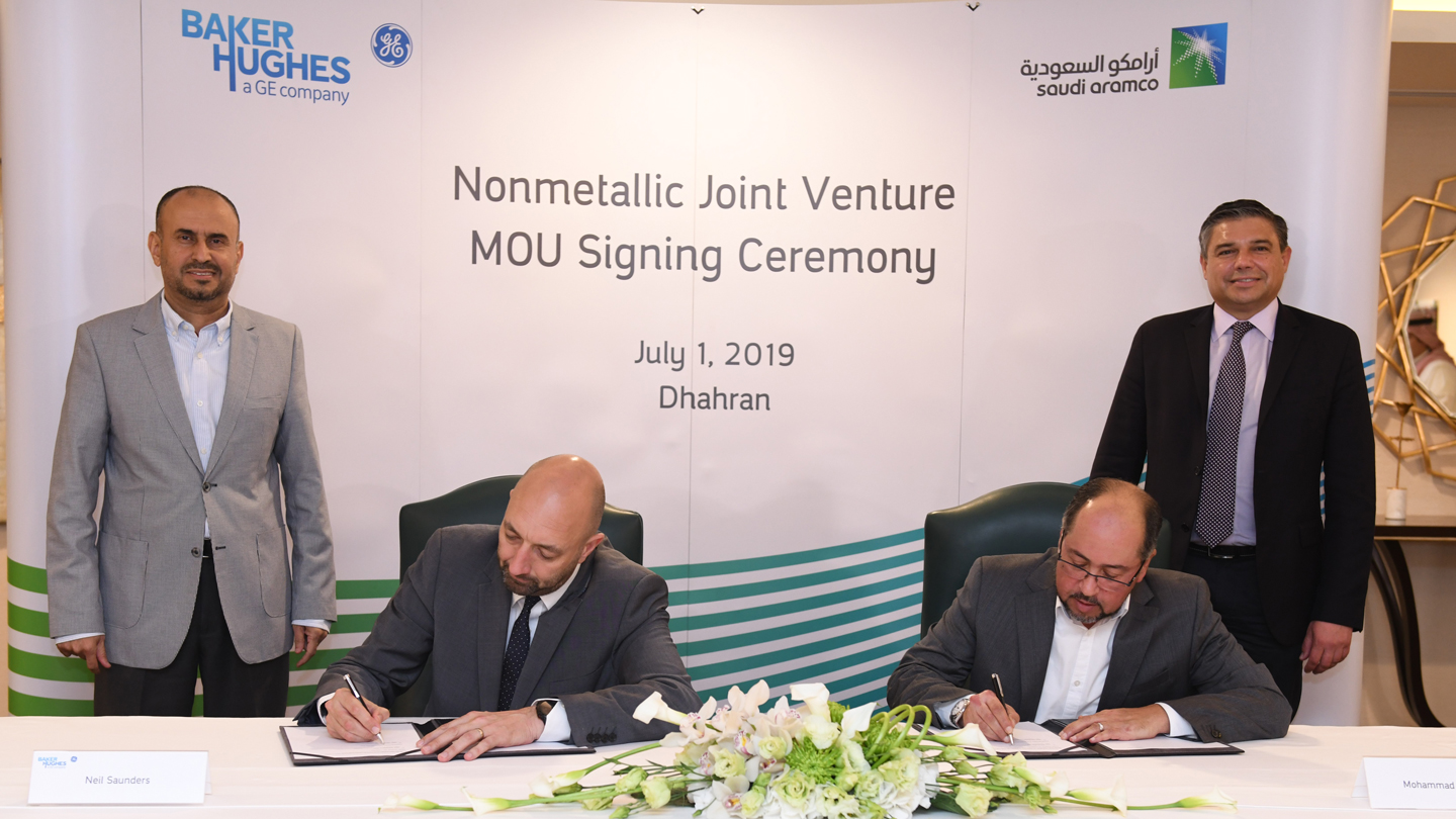 saudi-aramco-and-baker-hughes-sign-mou-for-non-metallic-material